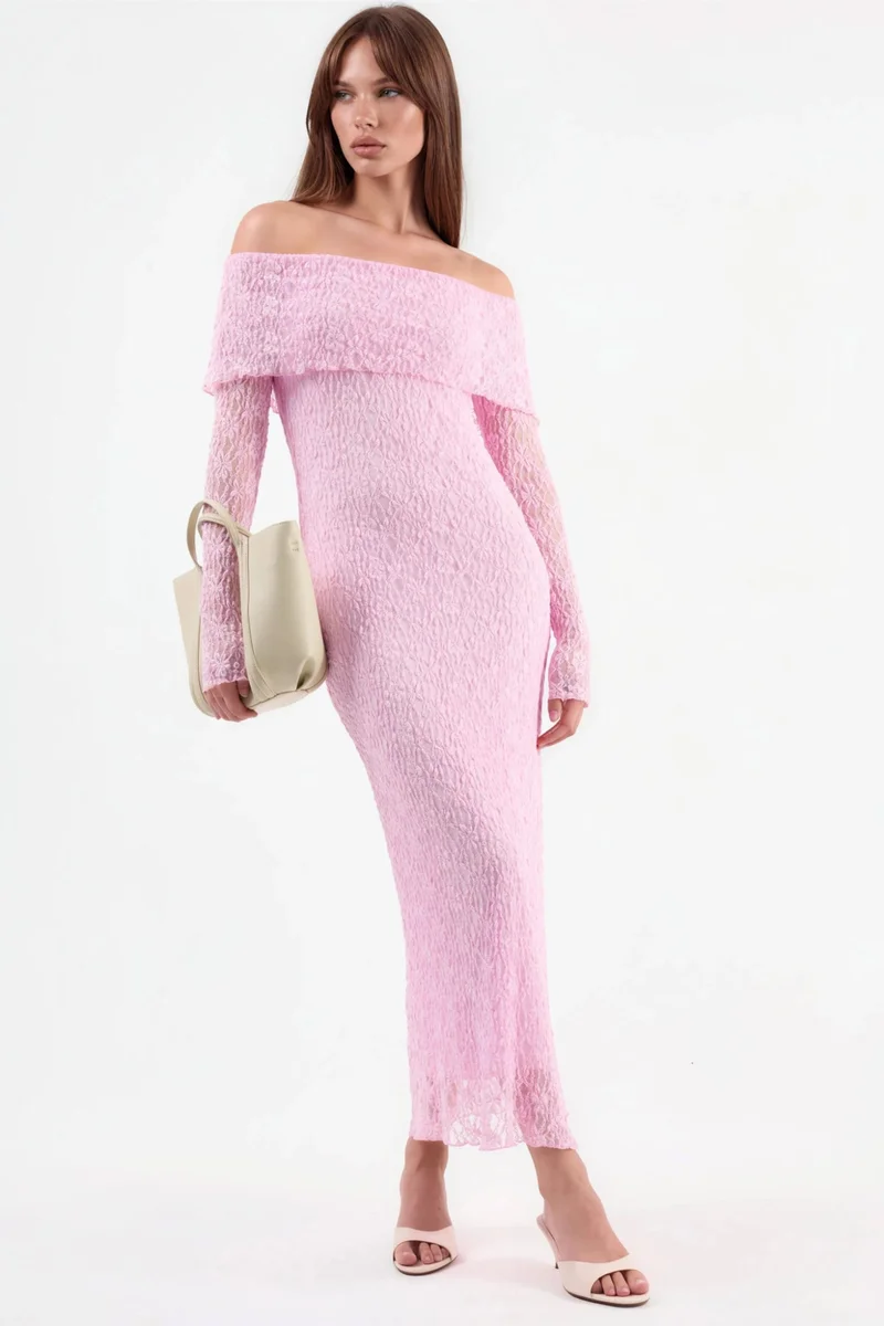 هيكاب Strapless Jacquard Bodycon Midi Dress