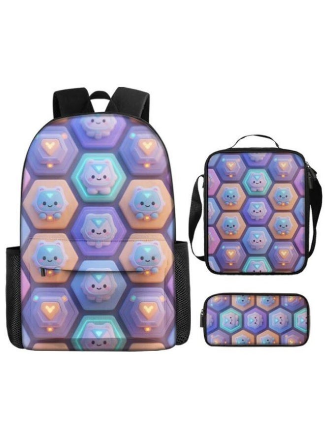 Bright Li Fire Unlock the new fashion of childish fun! Three-piece set of bags, cartoon elements for children and teenagers (students, children, friends' outings, mountain climbing, schooling, etc. can be used) - 9 - Image 2