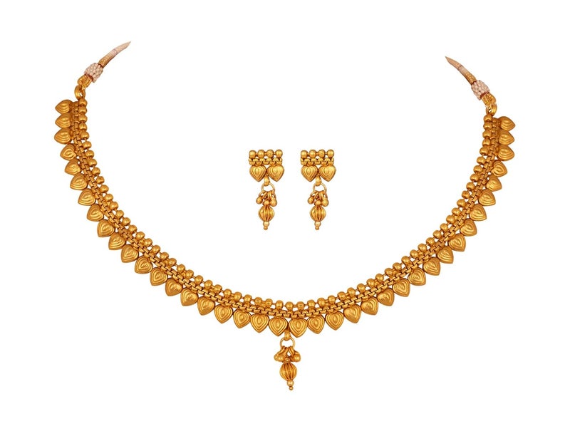 JFL - Jewellery for Less Copper Gold Plated Necklace Set for Women & Girls.… - Image 1