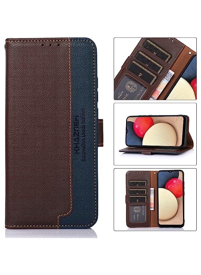 HuHa Case Cover Compatible For Honor X7a 4G KHAZNEH Litchi Texture Leather RFID Phone Case Brown - Image 1