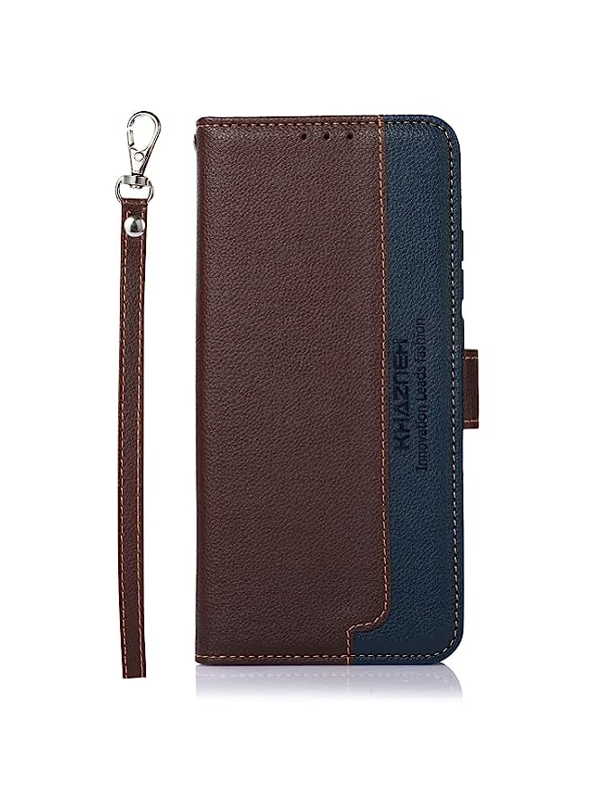 HuHa Case Cover Compatible For Honor X7a 4G KHAZNEH Litchi Texture Leather RFID Phone Case Brown - Image 2