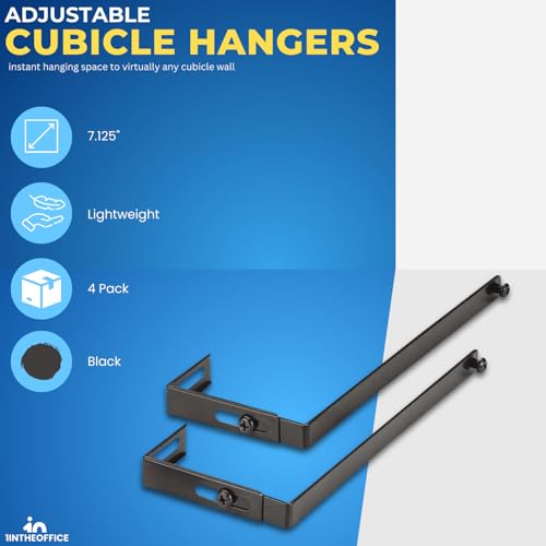1InTheOffice Cubicle Hangers, Adjustable, 4/Pack - Image 2