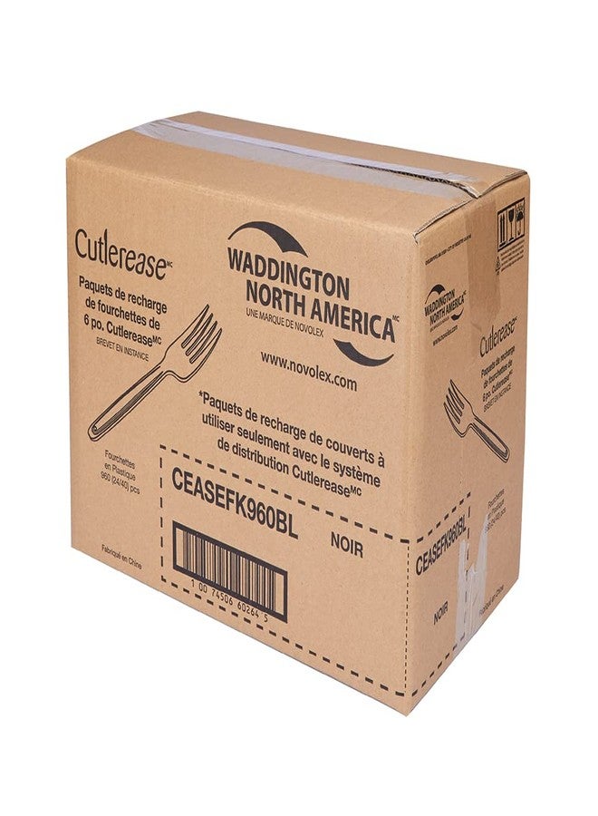 WNA Cutlerease Black Plastic Fork Refill, Bulk Pack of 960 Forks, For Use With Cutlerease Dispensing System, Polystyrene Disposable Cutlery, Made in the USA - Image 3