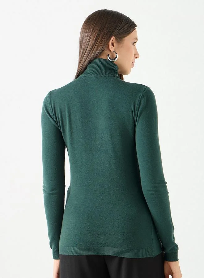 تواكستريمز كنزة بارزة الملمس بياقة عالية وأكمام طويلة من تو إكستريمز