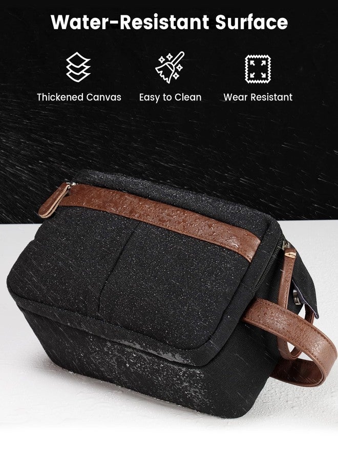 Vorspack Canvas Travel Toiletry Bag for Men Women, Medium, Black - Image 4