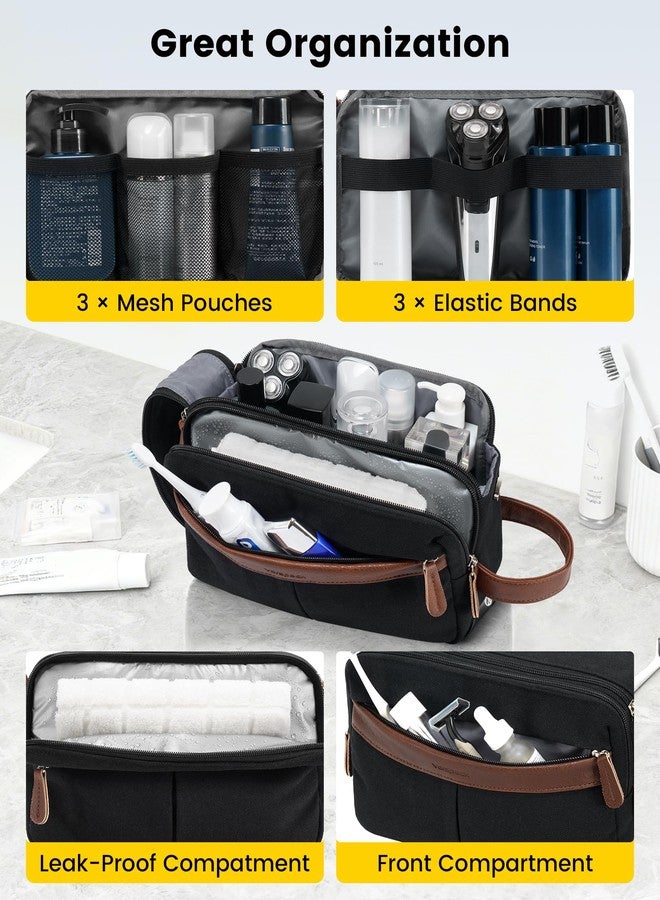 Vorspack Canvas Travel Toiletry Bag for Men Women, Medium, Black - Image 3