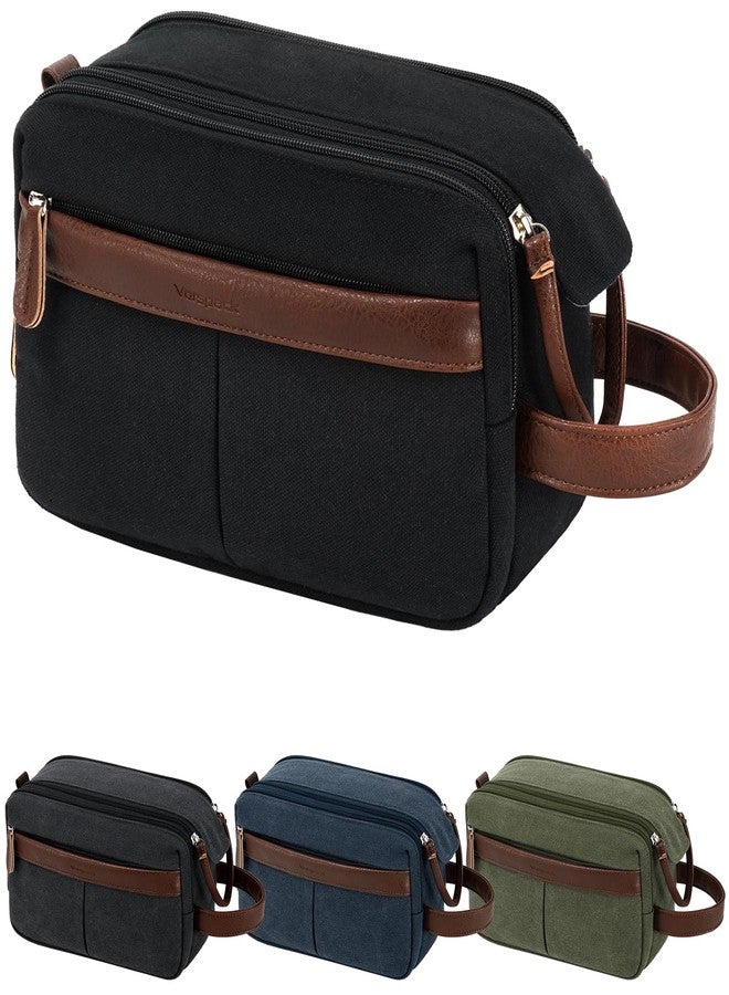 Vorspack Canvas Travel Toiletry Bag for Men Women, Medium, Black - Image 1