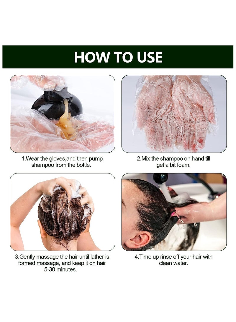 اوجياس شامبو للشعر مصبوغ ، ثلاثة في واحد من الأعشاب العضوية الطبيعية شامبو للشعر مصبوغ سريع ، ومناسبة للرجال والنساء لتغطية الشعر الرمادي والأبيض ( أسود ) - Image 4