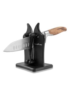 AL SANIDI Double Plastic Knife Sharpener Knife Sharpening Tool Black, 11x 9x 16 Cm  - Image 3