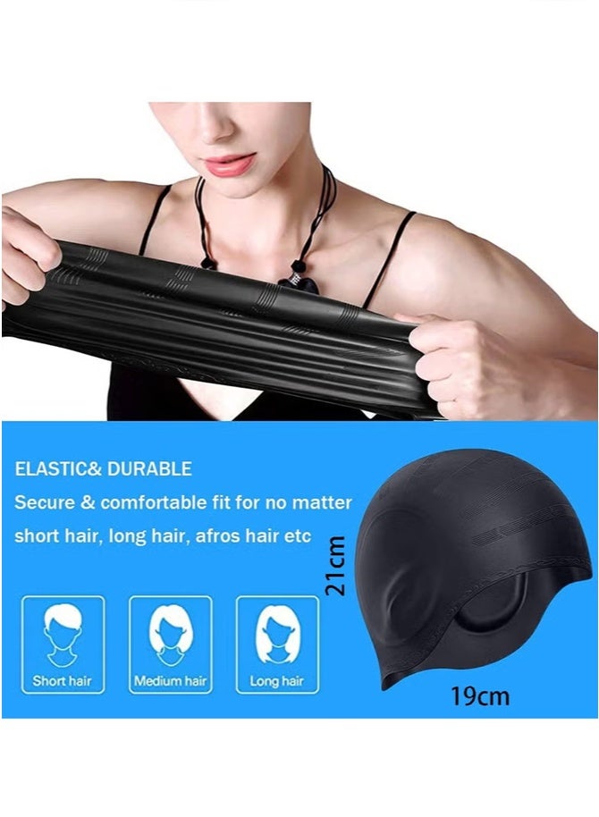ZNARO 1 Piece Waterproof Swim Cap with Ear Protection, Anti-Chlorine and Anti-Bacterial Swimming Cap, 3D Ergonomic Design Skin Friendly Keeps Hair Clean - Image 4