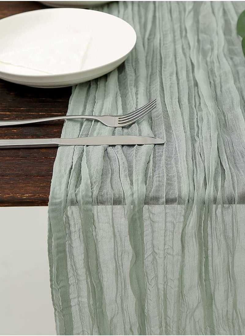 4M Cheesecloth Table Runner, Green Wedding Table Runner, Boho Gauze Table Runner, Rustic Sheer Table Decor 90x400 CM - pzsku/Z6A200A0F6555D3565D4CZ/45/_/1734685270/5115d7e5-d70d-4021-b2e3-016fdd640ae4