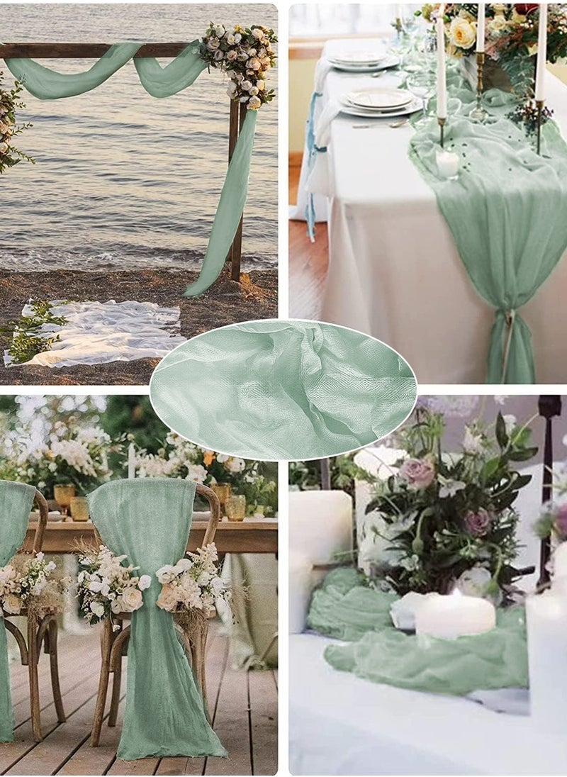 4M Cheesecloth Table Runner, Green Wedding Table Runner, Boho Gauze Table Runner, Rustic Sheer Table Decor 90x400 CM - pzsku/Z6A200A0F6555D3565D4CZ/45/_/1734685292/079f040c-a09e-4dcb-92aa-a561de533929