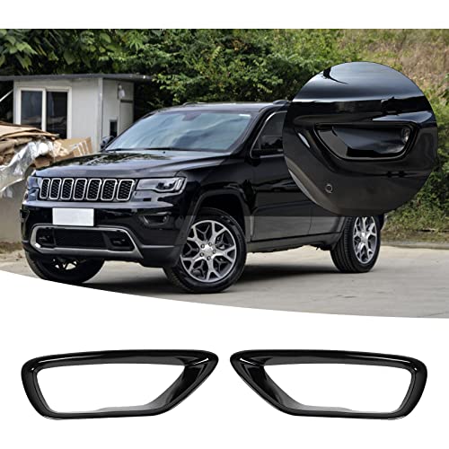 Hoolcar Front Fog Lights Cover Fog Lamp Frame Trim Replacement for 2018-2021 Jeep Grand Cherokee, Black - Image 1