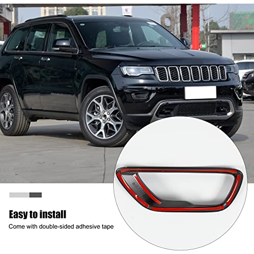 Hoolcar Front Fog Lights Cover Fog Lamp Frame Trim Replacement for 2018-2021 Jeep Grand Cherokee, Black - Image 2