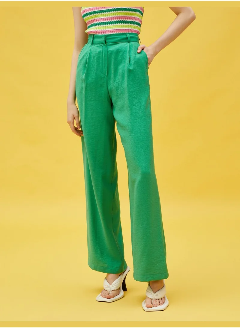 KOTON Pleated Pocket Palazzo Trousers