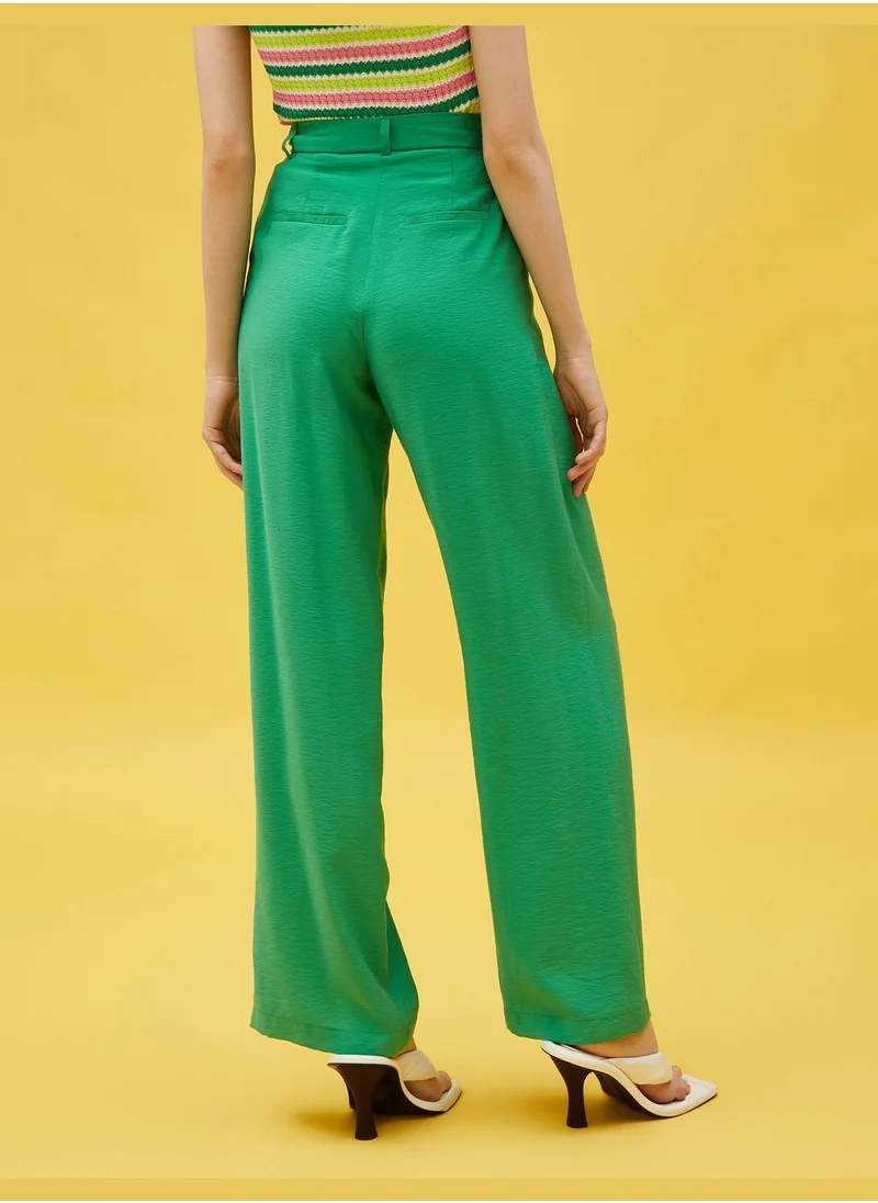 KOTON Pleated Pocket Palazzo Trousers