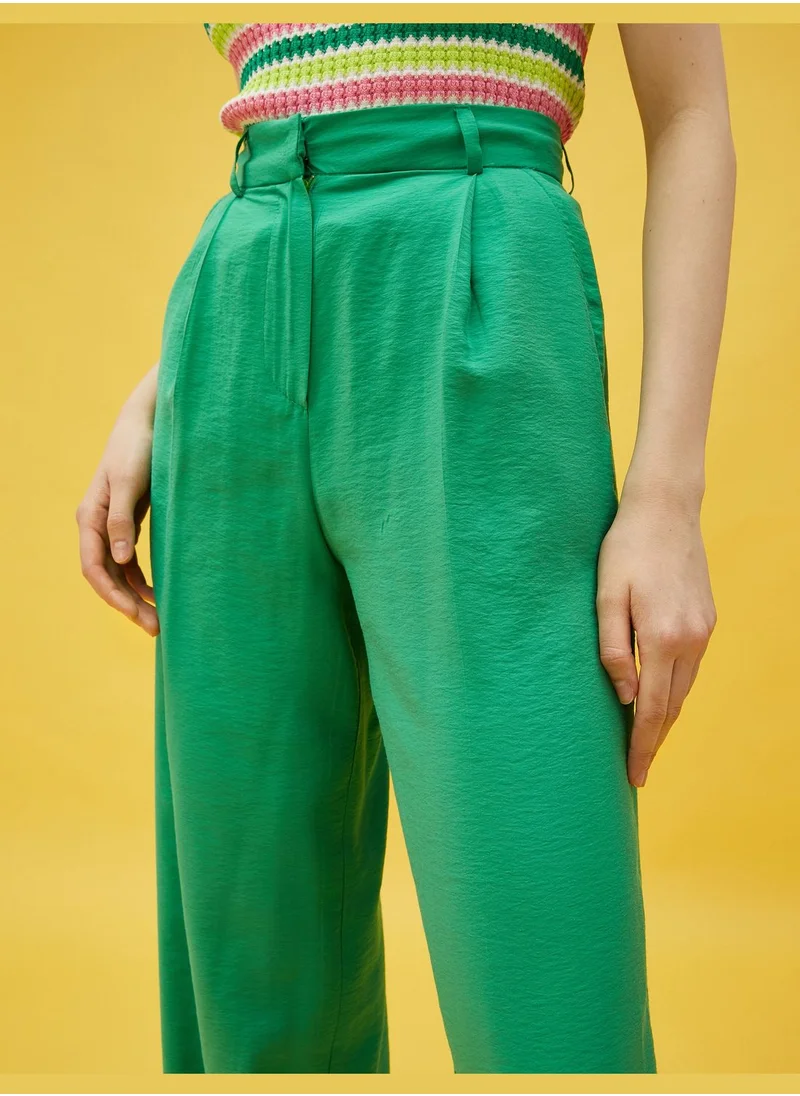 KOTON Pleated Pocket Palazzo Trousers