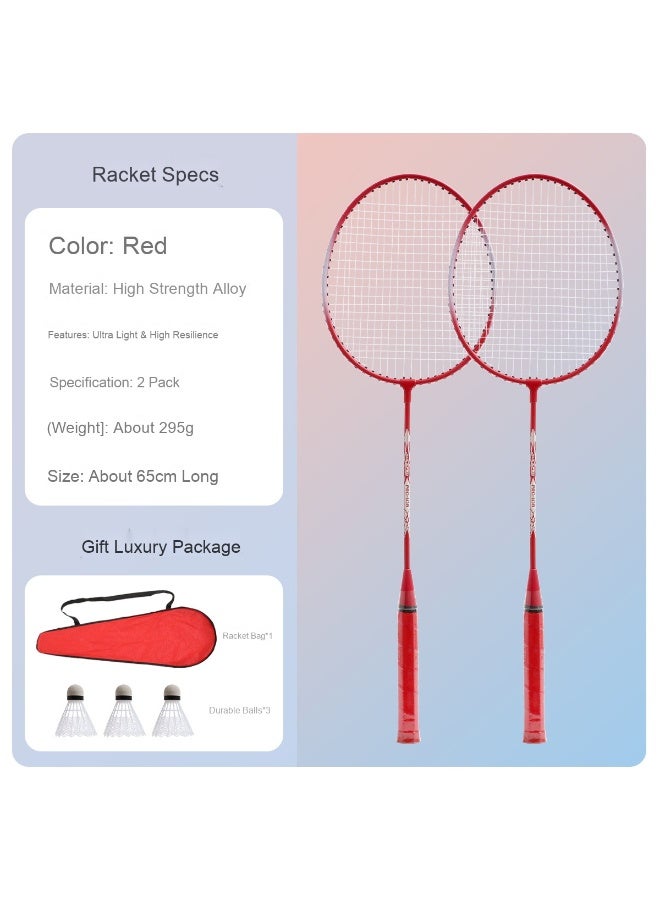 Generic Ultra-Lightweight Badminton Racket Set for Home Use - Perfect Choice for Beginners and Couples