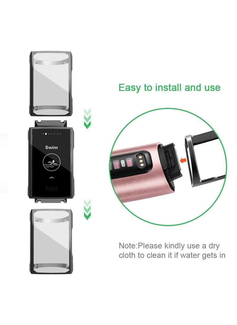 SYOSI - 3Pcs Screen Protector Compatible with for Fitbit Charge 4, Charge 3, Ultra Soft Slim TPU Plated Case Cover Full-Around Protective Bumper Shell for Fitbit Charge 3, Fitbit Charge 3SE - Image 1