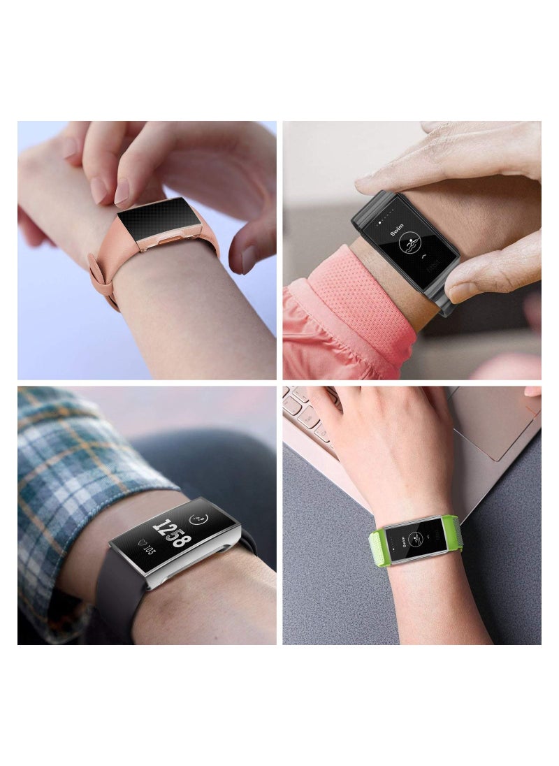SYOSI - 3Pcs Screen Protector Compatible with for Fitbit Charge 4, Charge 3, Ultra Soft Slim TPU Plated Case Cover Full-Around Protective Bumper Shell for Fitbit Charge 3, Fitbit Charge 3SE - Image 1