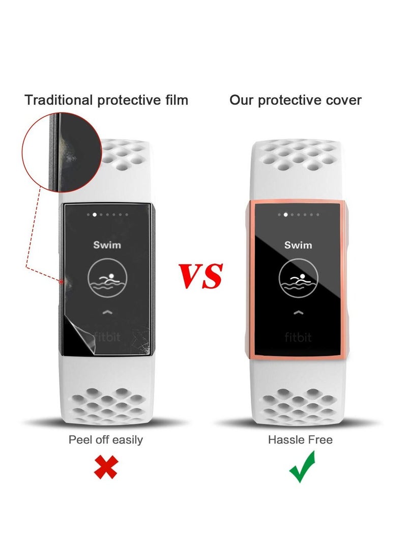 SYOSI - 3Pcs Screen Protector Compatible with for Fitbit Charge 4, Charge 3, Ultra Soft Slim TPU Plated Case Cover Full-Around Protective Bumper Shell for Fitbit Charge 3, Fitbit Charge 3SE - Image 1
