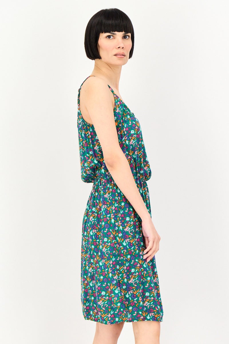 promod Women Allover Print Mini Dress, Multicolor - Image 4