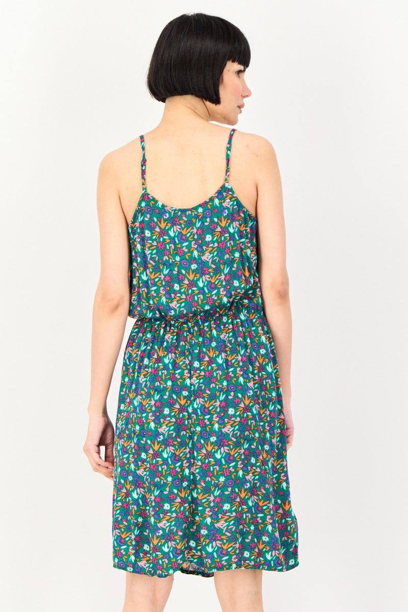 promod Women Allover Print Mini Dress, Multicolor - Image 2