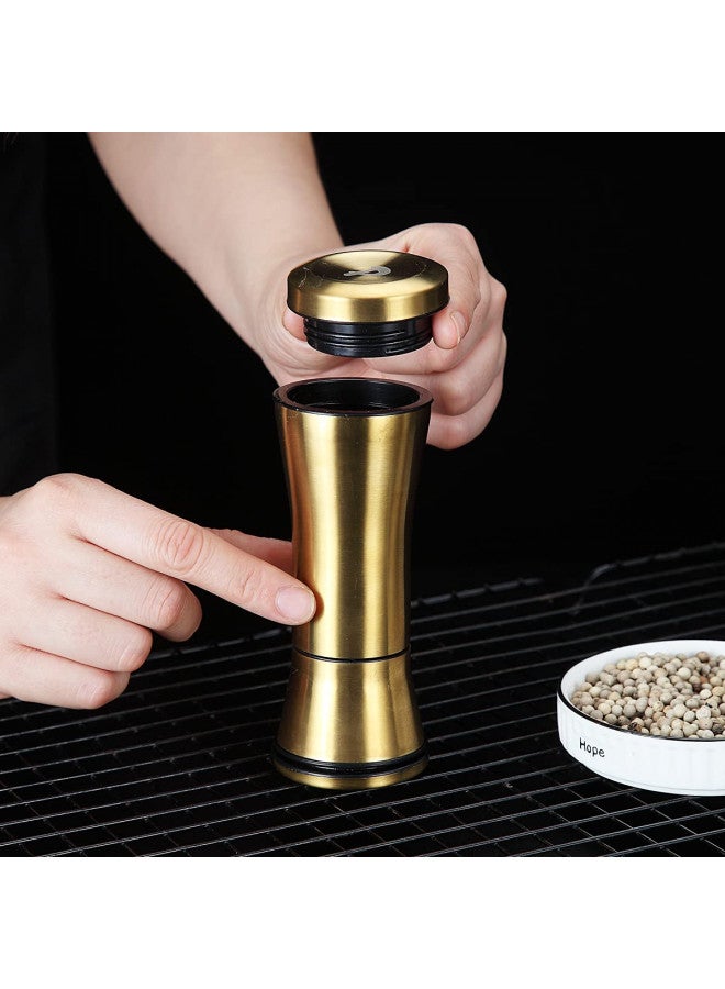 Kyraton Gold Salt and Pepper Shakers, Titanium Plating Stainless Steel Salt and Pepper Grinders Refillable Pepper Grinder, Pepper Mill, Salt Grinder, Salt Shaker, Salt Pepper Shaker Set of 2 - Image 3
