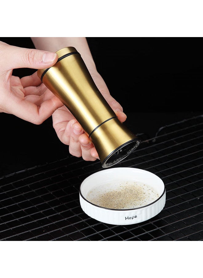 Kyraton Gold Salt and Pepper Shakers, Titanium Plating Stainless Steel Salt and Pepper Grinders Refillable Pepper Grinder, Pepper Mill, Salt Grinder, Salt Shaker, Salt Pepper Shaker Set of 2 - Image 4