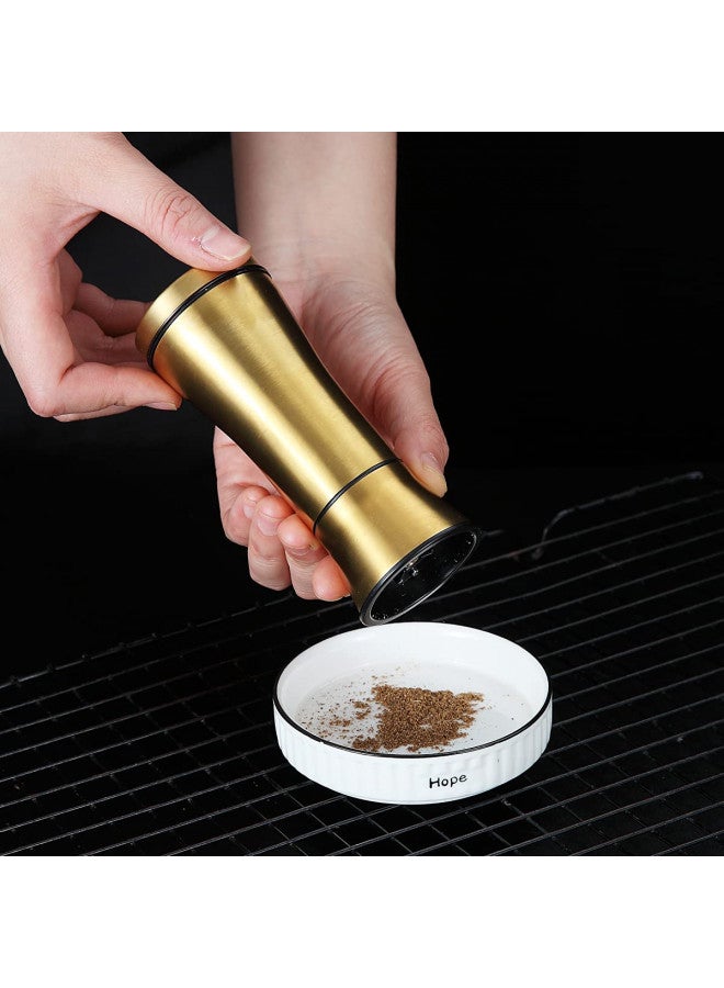 Kyraton Gold Salt and Pepper Shakers, Titanium Plating Stainless Steel Salt and Pepper Grinders Refillable Pepper Grinder, Pepper Mill, Salt Grinder, Salt Shaker, Salt Pepper Shaker Set of 2 - Image 5