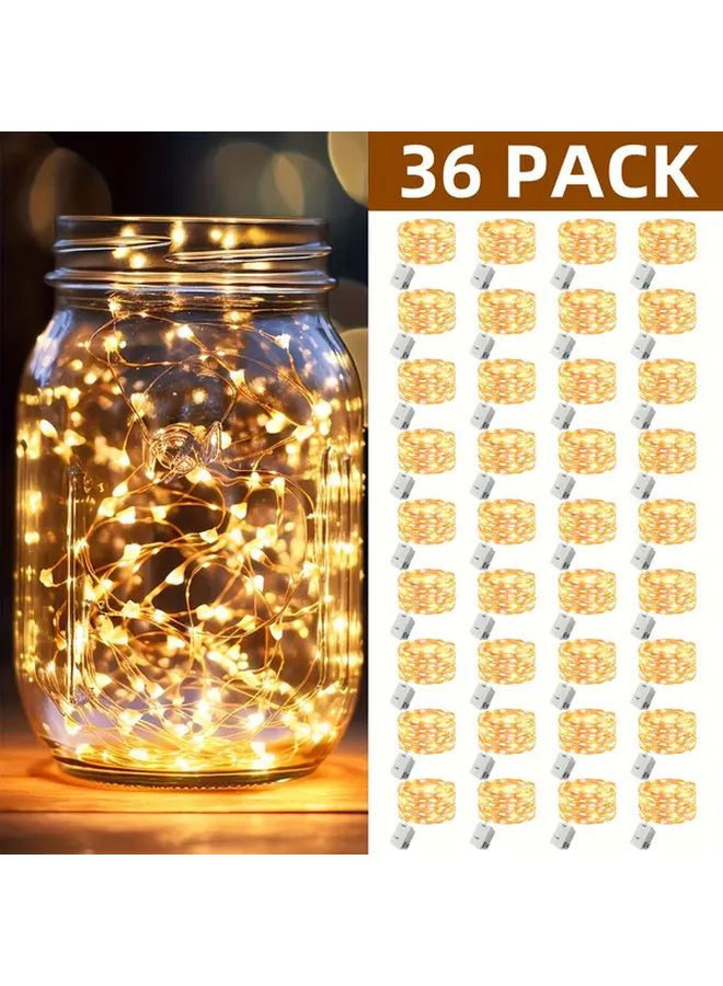 36 حزمة من أضواء الجنية البيضاء LED 78 74 بوصة 20 خرزة LED ثلاث أوضاع زخرفية - Image 2