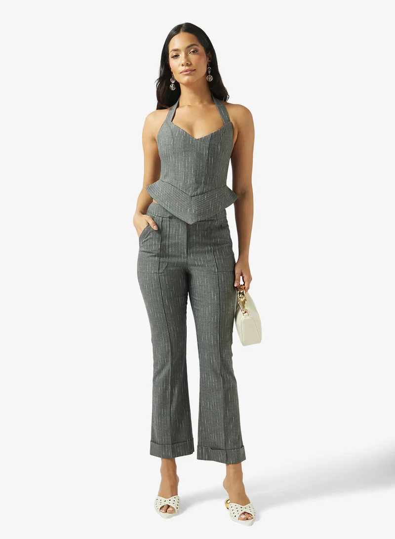 Fyor  Pinstripe Halter Neck Top for Women | Best Price UAE