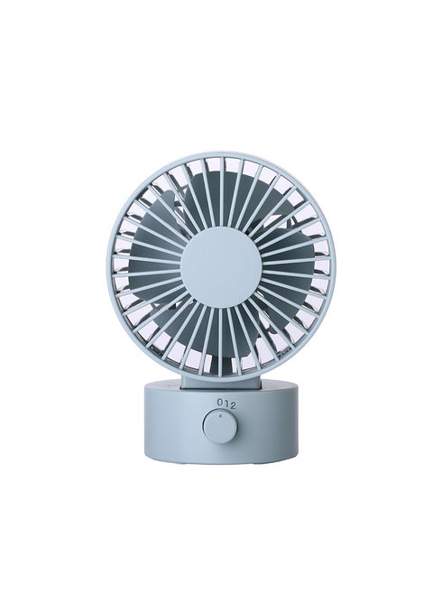 2020 manufacturers Muji with USB mini office desktop computer charging ultra-quiet double leaf fan Blue
