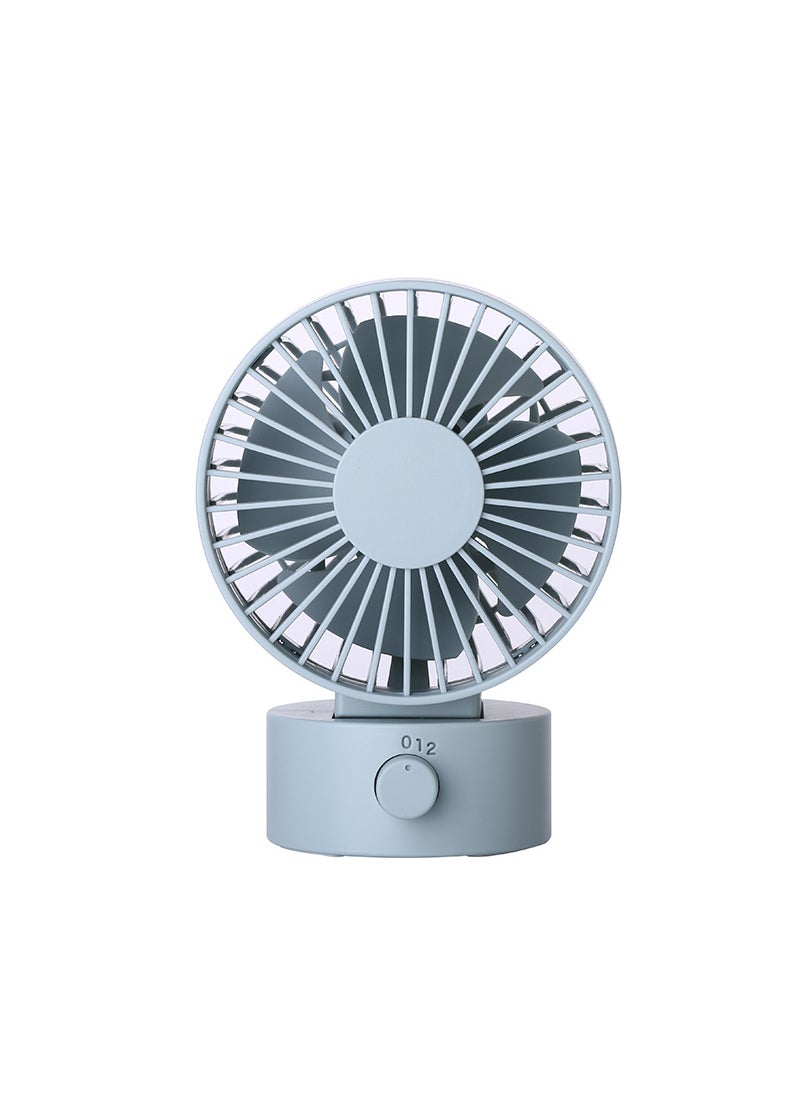 Generic - 2020 manufacturers Muji with USB mini office desktop computer charging ultra-quiet double leaf fan Blue - Image 1