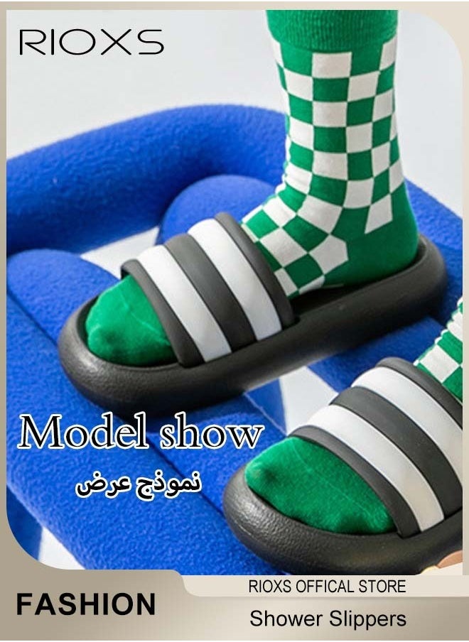 RIOXS - Unisex Shower Slippers Mens Womens Anti-Slip Soft Sole Sandal Slippers For Bathroom Or Indoor Use - Image 1