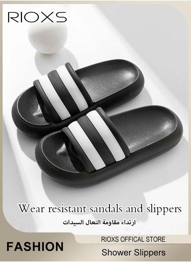 RIOXS - Unisex Shower Slippers Mens Womens Anti-Slip Soft Sole Sandal Slippers For Bathroom Or Indoor Use - Image 1