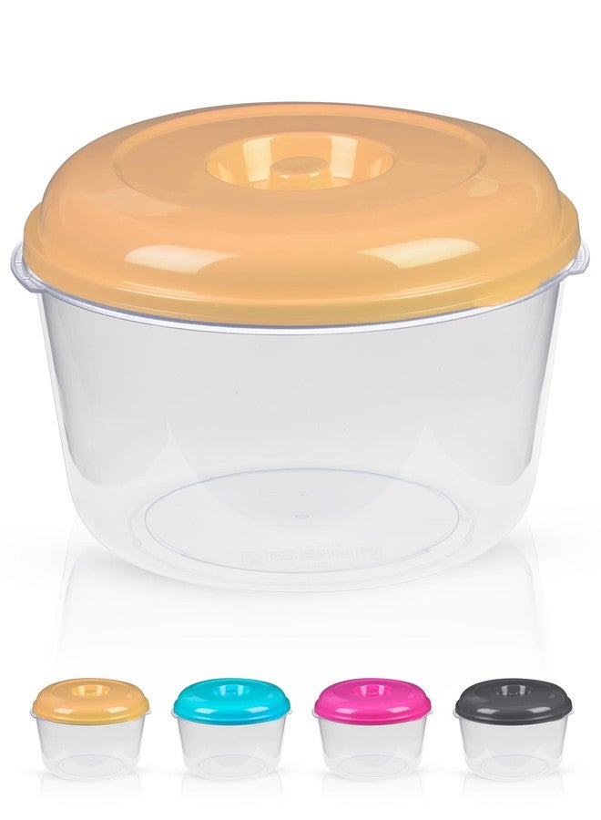 ديكور راك حاوية تخزين طعام كبيرة جدًا من ديكورراك، سعة 236 أونصة، مصنوعة من بلاستيك خالٍ من مادة BPA، حاوية تخزين بلاستيكية متعددة الأغراض، وعاء دائري لرفع عجينة الكيك مع غطاء، لون عشوائي (عبوة واحدة) - Image 4