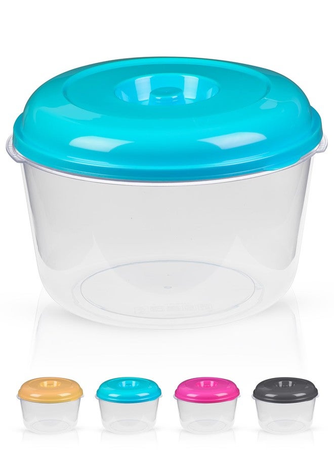 ديكور راك حاوية تخزين طعام كبيرة جدًا من ديكورراك، سعة 236 أونصة، مصنوعة من بلاستيك خالٍ من مادة BPA، حاوية تخزين بلاستيكية متعددة الأغراض، وعاء دائري لرفع عجينة الكيك مع غطاء، لون عشوائي (عبوة واحدة) - Image 3
