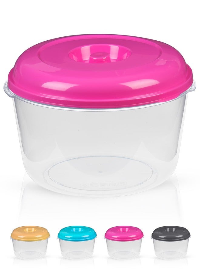 ديكور راك حاوية تخزين طعام كبيرة جدًا من ديكورراك، سعة 236 أونصة، مصنوعة من بلاستيك خالٍ من مادة BPA، حاوية تخزين بلاستيكية متعددة الأغراض، وعاء دائري لرفع عجينة الكيك مع غطاء، لون عشوائي (عبوة واحدة) - Image 2