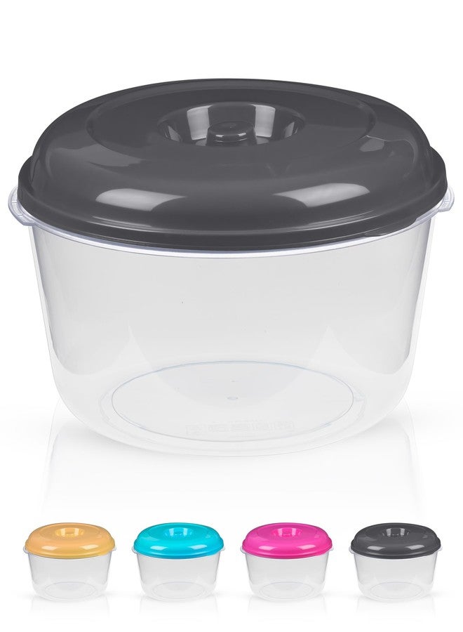 ديكور راك حاوية تخزين طعام كبيرة جدًا من ديكورراك، سعة 236 أونصة، مصنوعة من بلاستيك خالٍ من مادة BPA، حاوية تخزين بلاستيكية متعددة الأغراض، وعاء دائري لرفع عجينة الكيك مع غطاء، لون عشوائي (عبوة واحدة) - Image 1