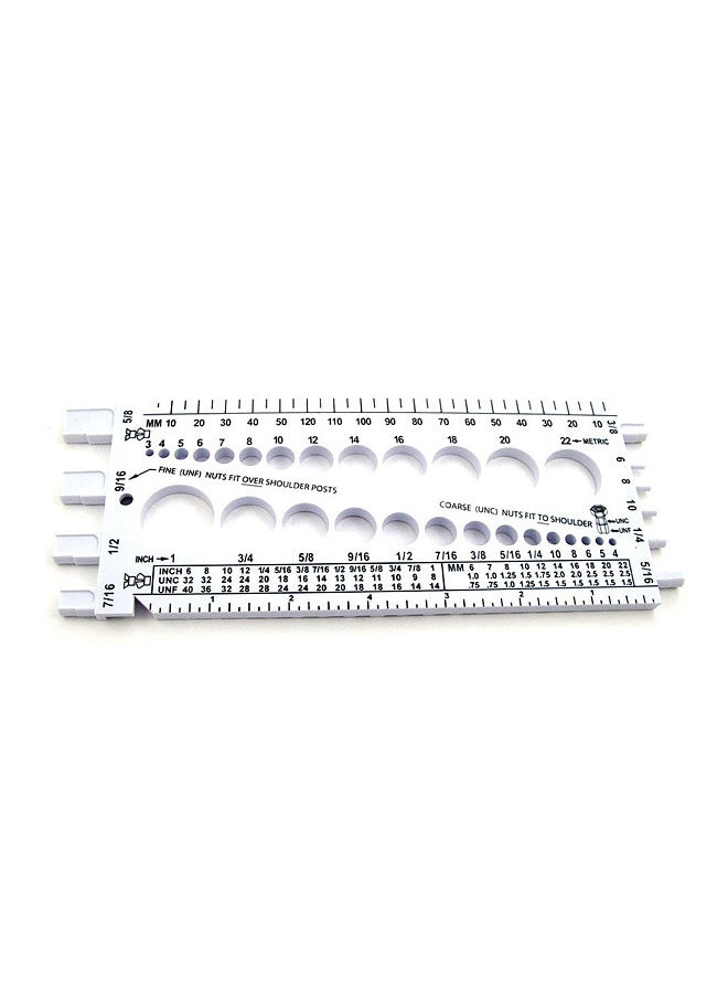 Generic - Nut Bolt Size Checker Gauge for Metric and Imperial Thread Tester Easy Size Identification Tool Practical Thread Measuring Gauge Identifier - Image 1