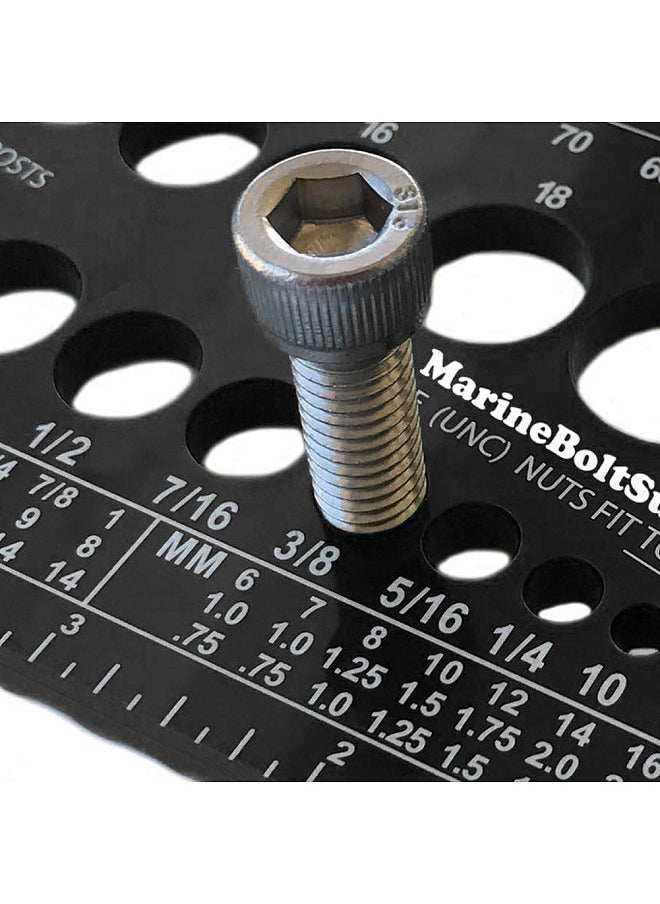 Generic - Nut Bolt Size Checker Gauge for Metric and Imperial Thread Tester Easy Size Identification Tool Practical Thread Measuring Gauge Identifier - Image 1