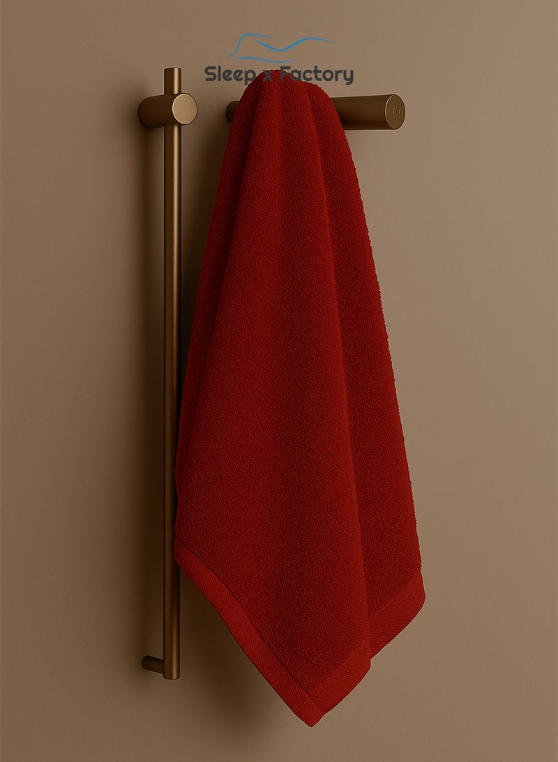 Sleep x Factory Red Hand Towel – 100% Cotton, Soft & Absorbent – 50x80 cm - Image 5