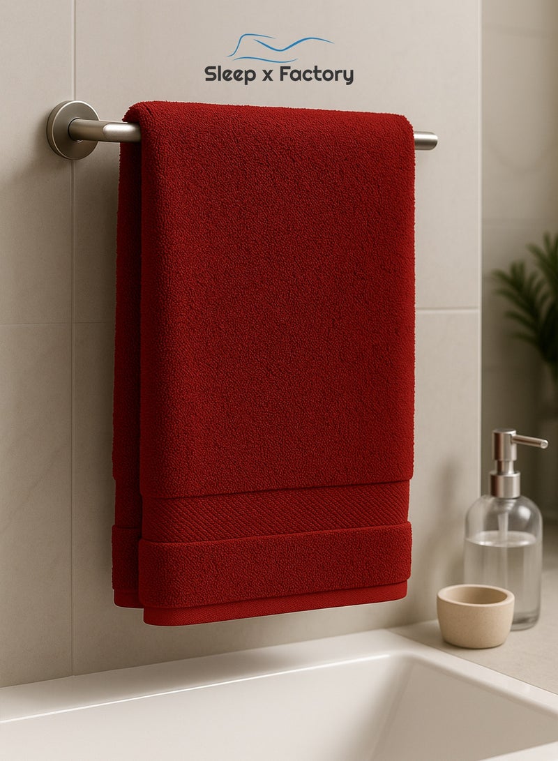 Sleep x Factory Red Hand Towel – 100% Cotton, Soft & Absorbent – 50x80 cm - Image 1