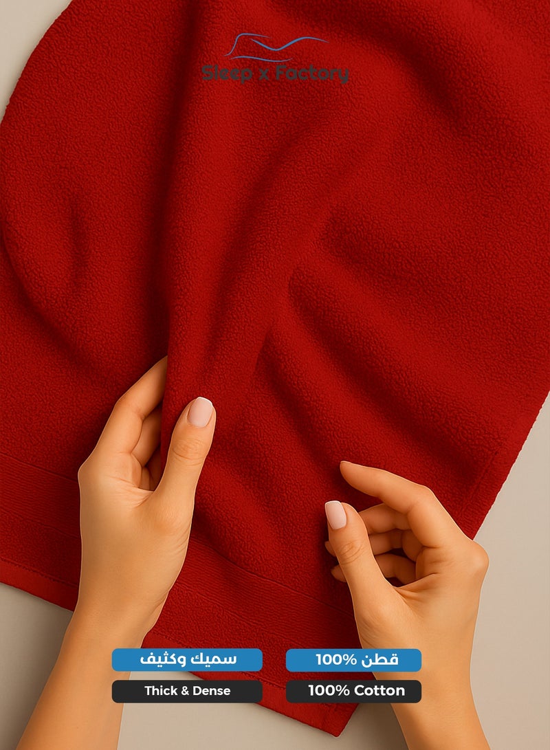 Sleep x Factory Red Hand Towel – 100% Cotton, Soft & Absorbent – 50x80 cm - Image 2