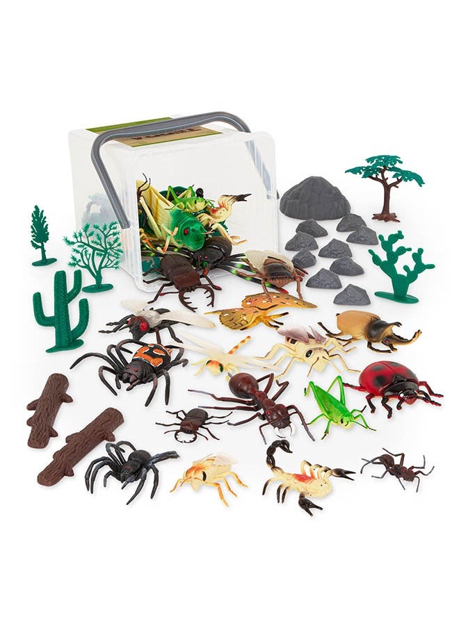 Terra by Battat 60 Pieces Critters & Crawlers World Playset in Bucket, Critters & Crawlers World-Le Monde Des Critters Et Crawlers, Detailed & Realistic Figures for Kids 3+ Years  - Image 2