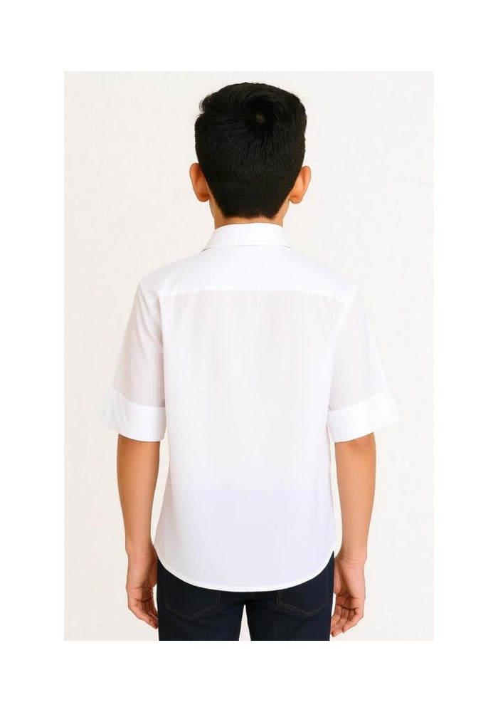 CHARCHIT Boys Full Sleeves Embroidered Solid Shirt - Image 2