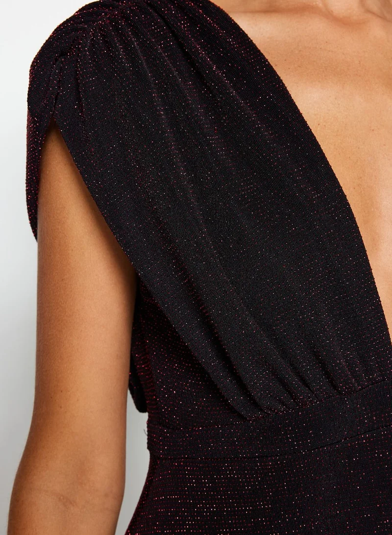trendyol Shimmering V-Neck Dress