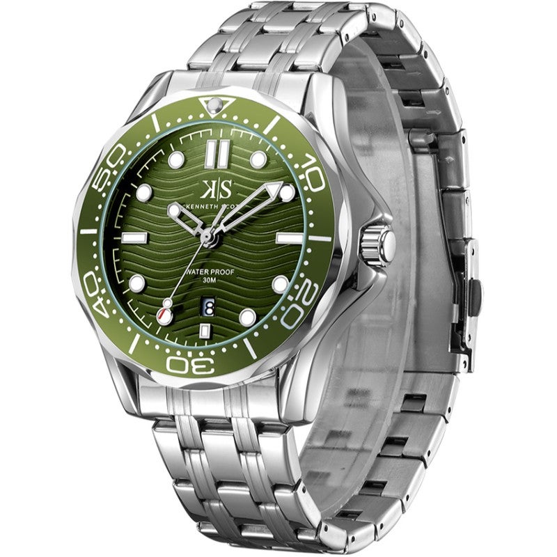 كينيث سكوت ساعة كينيث سكوت رجالي بعقارب وسوار ستانلس ستيل فضي - Image 5