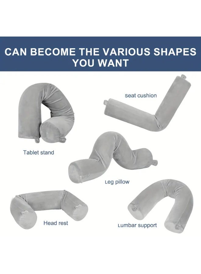 كيلا وسادة سفر تويست من إسفنج الذاكرة للطائرات، وسادة رقبة للسفر للنوم، وسادة طائرة لدعم الرقبة والذقن وأسفل الظهر والساق - قابلة للتعديل، وسادة دوارة للرقبة قابلة للانحناء - Image 5